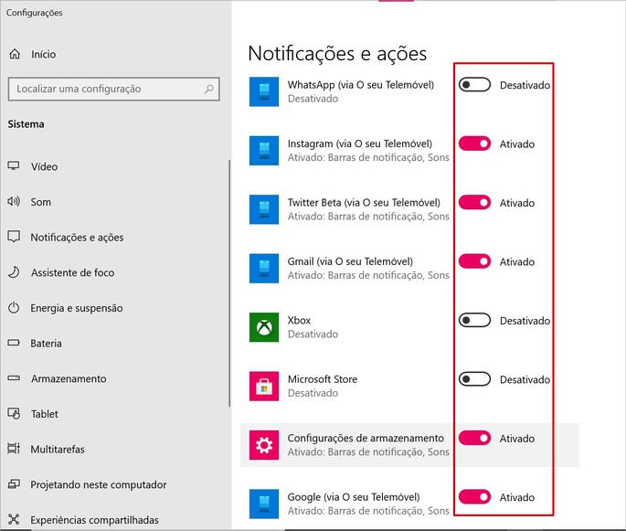 Cambio de la configuración de notificaciones de la aplicación de Windows