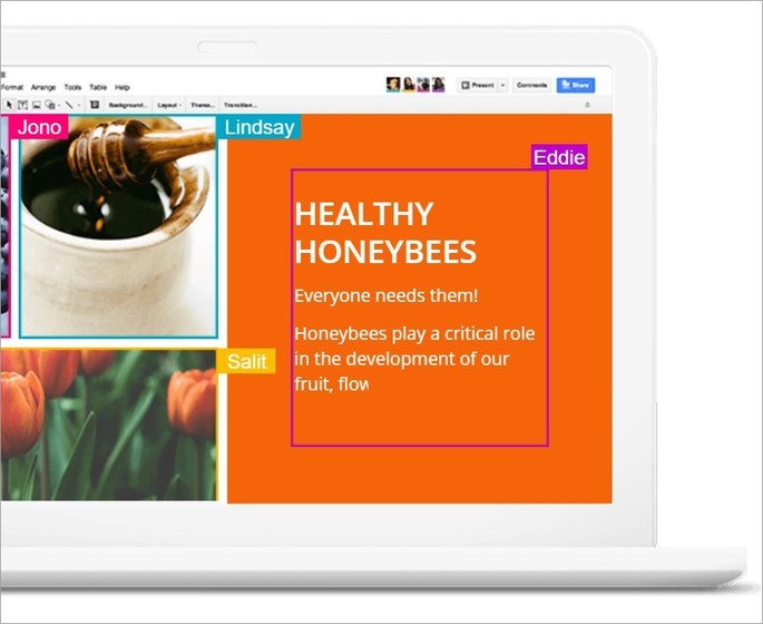 Imagen publicitaria de la presentación de diapositivas de Google Presentations
