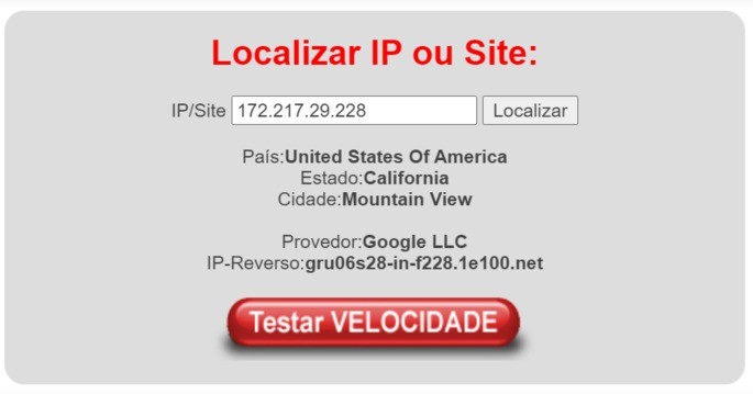 El sitio LocalizaIP identifica la ubicación de los servidores de Google