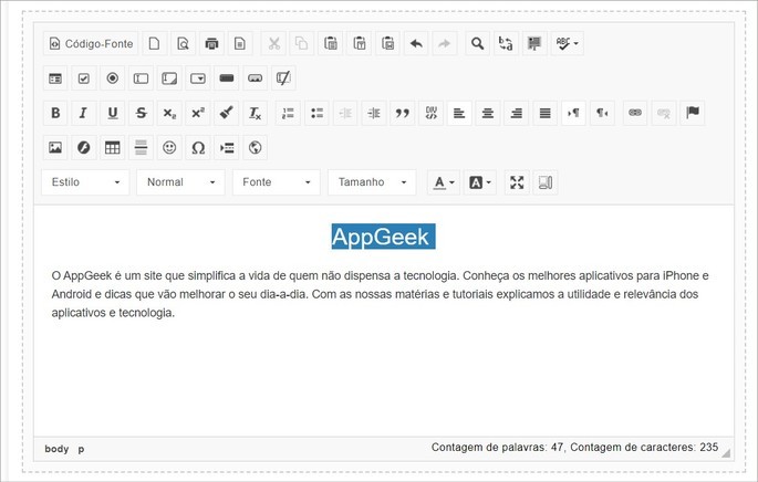 Interfaz de la aplicación Online Text Editor