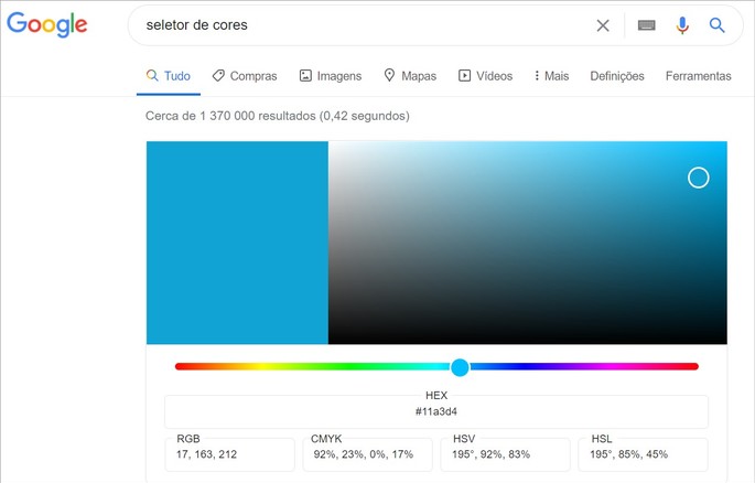 Herramienta de selección de color de Google
