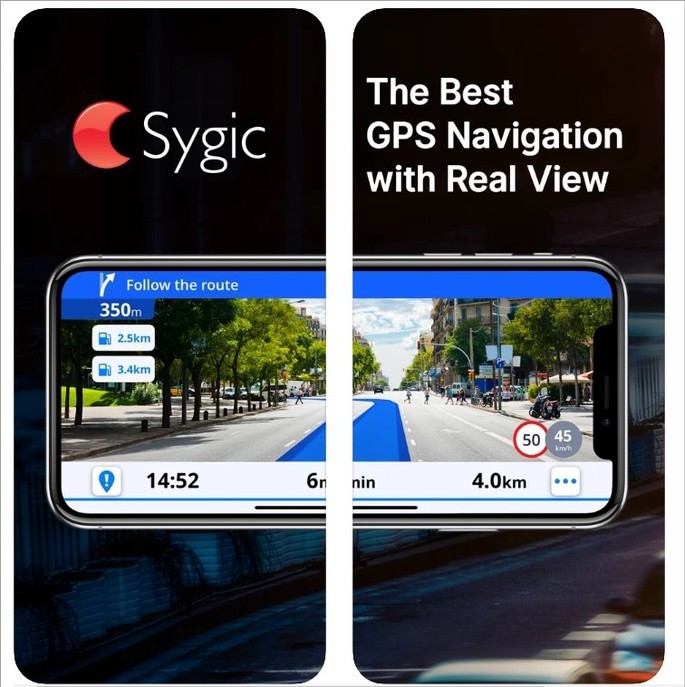 Imagen de divulgación de la aplicación GPS sin conexión Sygic GPS Navigation