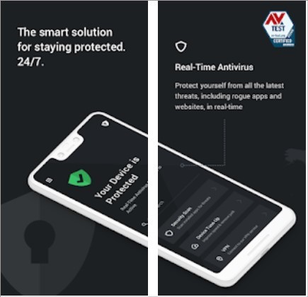 Imágenes de lanzamiento de aplicaciones antivirus para Android TotalAV