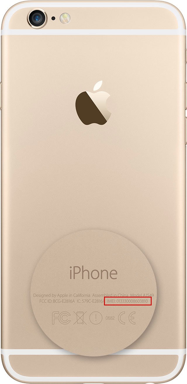 IMEI grabado en la parte posterior del iPhone 6