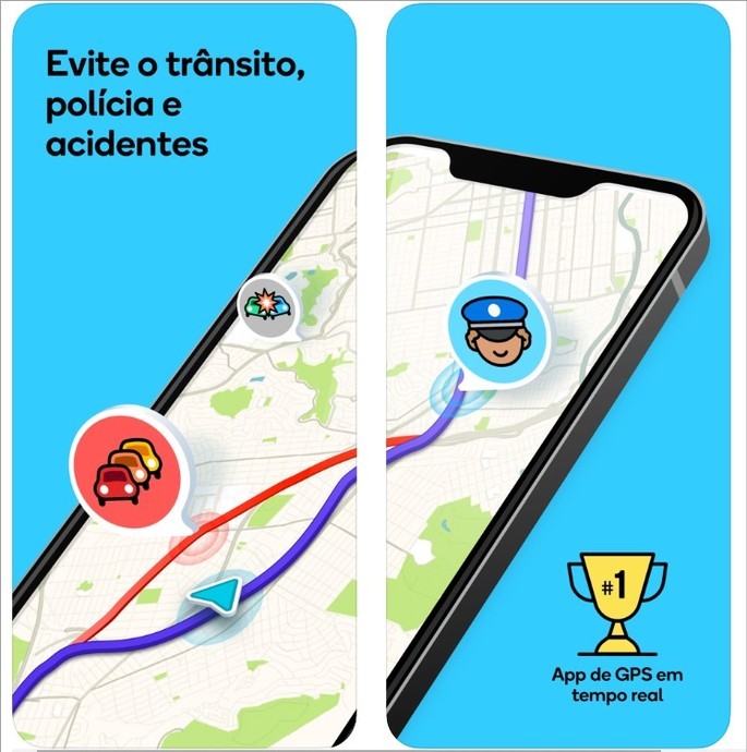 Imágenes publicitarias de Waze en la App Store