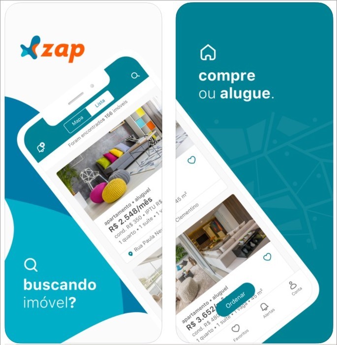 Imagen publicitaria para la aplicación de venta y alquiler de viviendas de Zap Imóveis